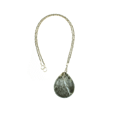 Handmade necklace made of sterling silver, Pyrite and Jasper. Buy online shop.