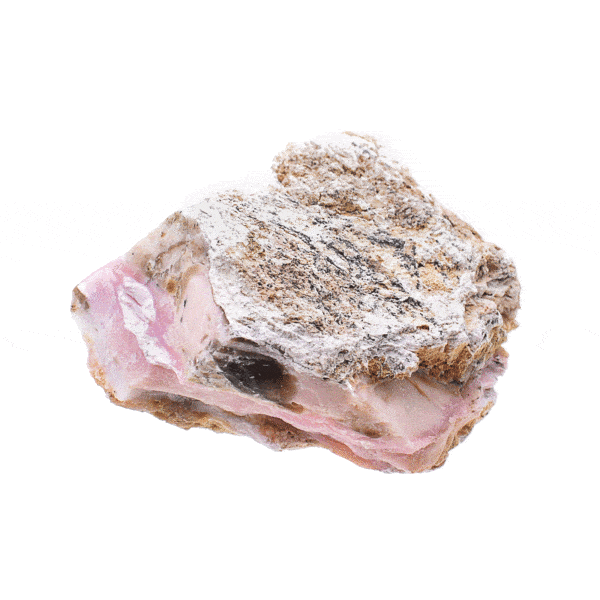 Raw 8cm piece of natural pink opal gemstone. Buy online shop.