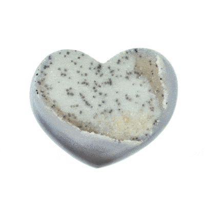 Καρδιά από Αχάτη με κρύσταλλα χαλαζία, μήκους 8cm. Αγοράστε online shop.