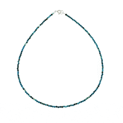 Handmade necklace with natural Chrysocolla gemstones and clasp made of sterling silver. Buy online shop.