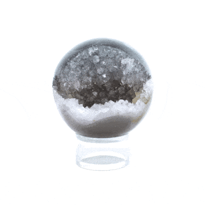 Agate sphere with crystal quartz, with a diameter of 7.5cm. Buy online shop.