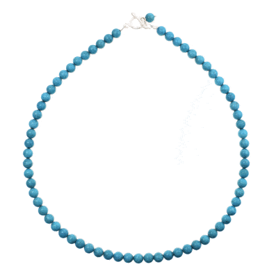 Handmade necklace with natural turquoise gemstones and sterling silver clasp. Buy online shop.