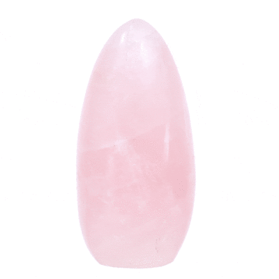 Γυαλισμένο κομμάτι φυσικής πέτρας ροζ χαλαζία, ύψους 11,5cm. Αγοράστε online shop.