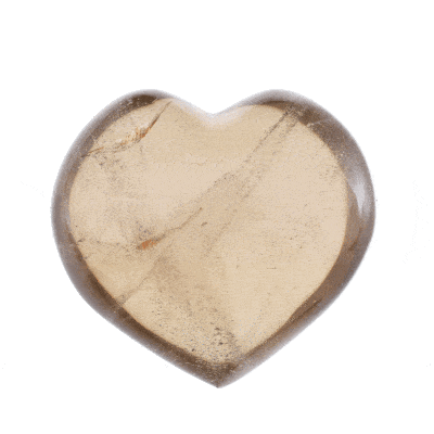 Heart made of natural smoky quartz gemstone, with a height of 6.5cm. Buy online shop.