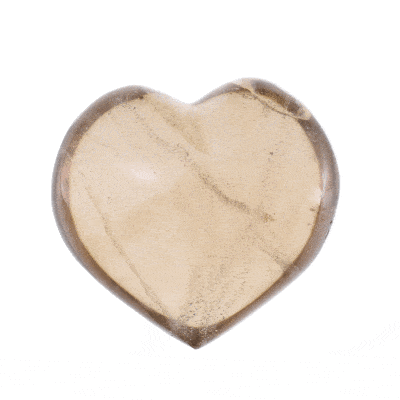 Heart made of natural smoky quartz gemstone, with a height of 6.5cm. Buy online shop.