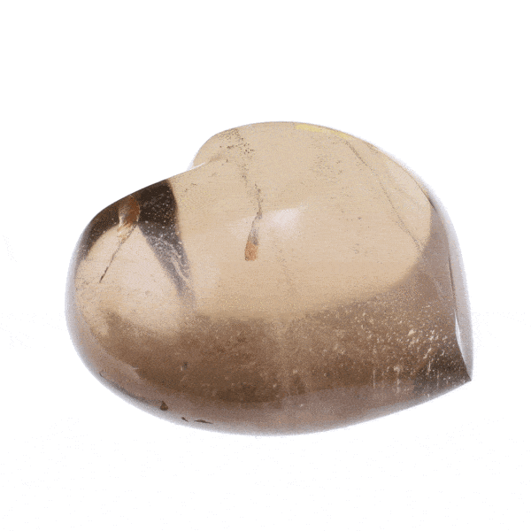 Heart made of natural smoky quartz gemstone, with a height of 6.5cm. Buy online shop.