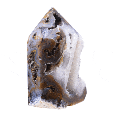 Point από φυσικό πέτρωμα αχάτη με κρύσταλλα χαλαζία σε διάφορα μεγέθη, ύψους 9cm. Αγοράστε online shop.