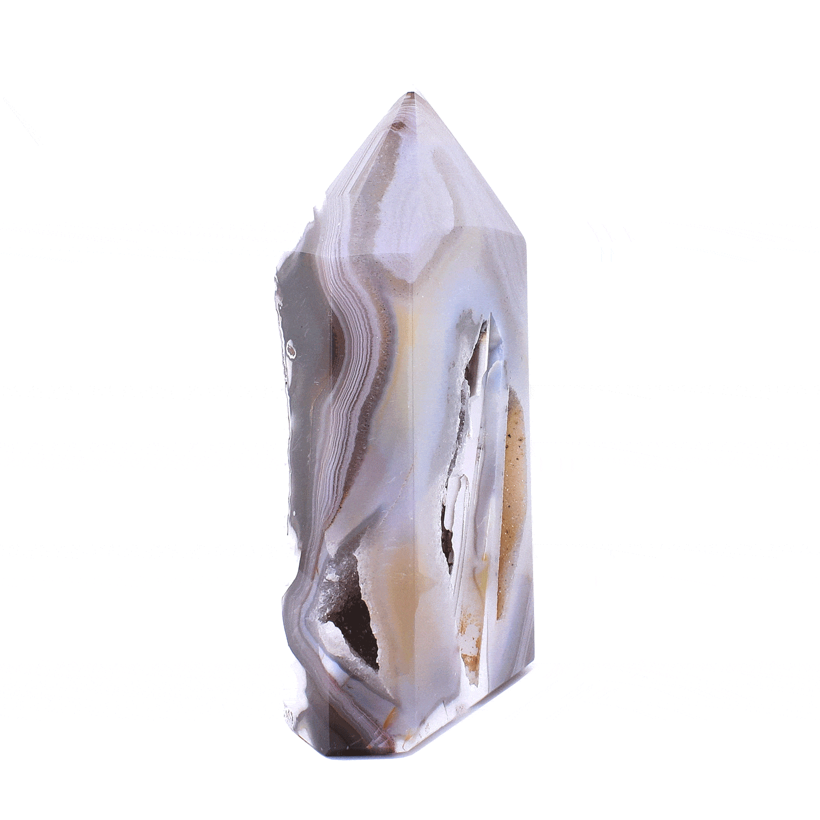 Point Aχάτη με Kρύσταλλα Χαλαζία, ύψους 12,5cm. Αγοράστε online shop.