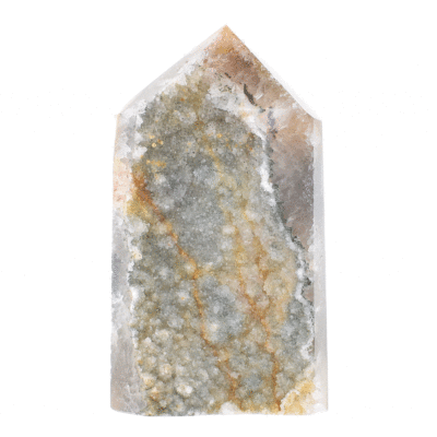 Point made of natural agate gemstone with crystal quartz, with a height of 10cm. Buy online shop.