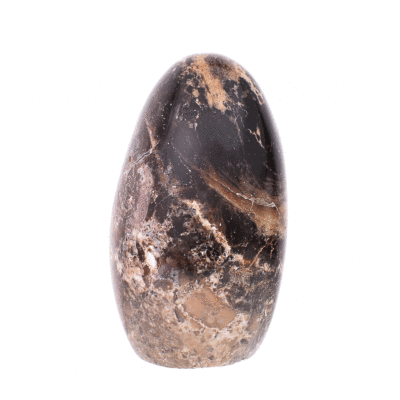 Polished 11cm natural ovoid black opal gemstone from Madagascar. Buy online shop.