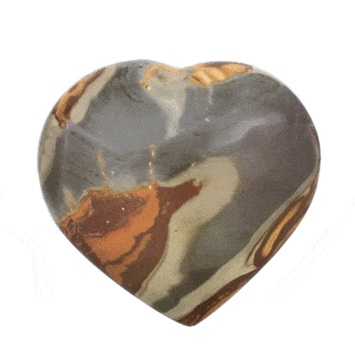 Heart made of natural ocean jasper gemstone, with a size of 8.5cm. Buy online shop.