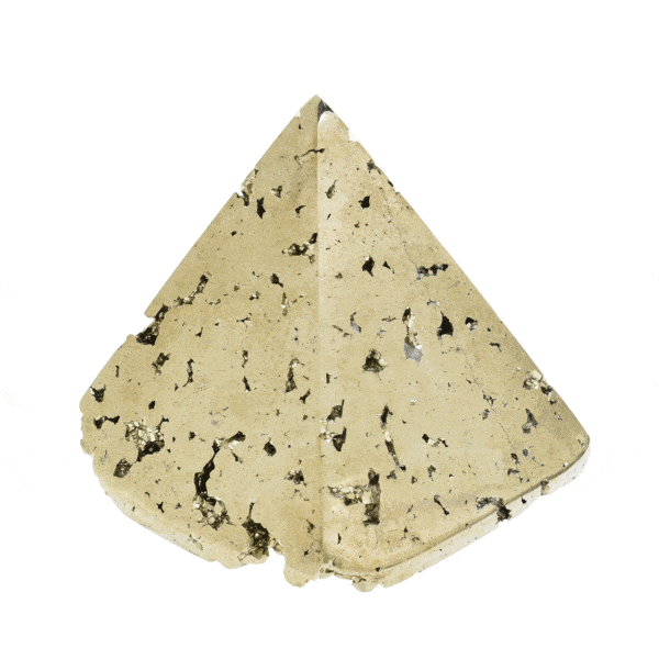 Pyramid made of natural Pyrite gemstone, with a height of 5.5cm. Buy online shop.