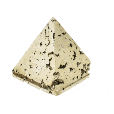 Pyramid made of natural Pyrite gemstone, with a height of 5.5cm. Buy online shop.