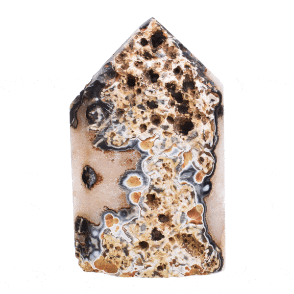 Point από φυσική πέτρα αχάτη με κρύσταλλα χαλαζία, ύψους 13cm. Αγοράστε online shop.