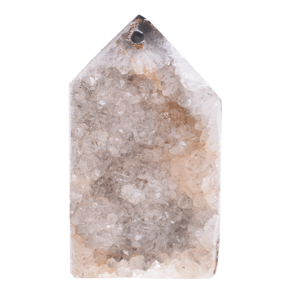 Point από φυσική πέτρα αχάτη με κρύσταλλα χαλαζία, ύψους 13cm. Αγοράστε online shop.