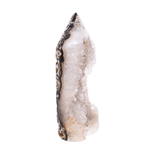 Point made of natural agate gemstone with crystal quartz and a height of 13cm. Buy online shop.