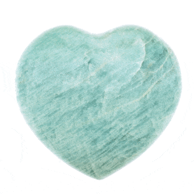 Heart made of natural Amazonite gemstone, with a size of 7cm. Buy online shop.