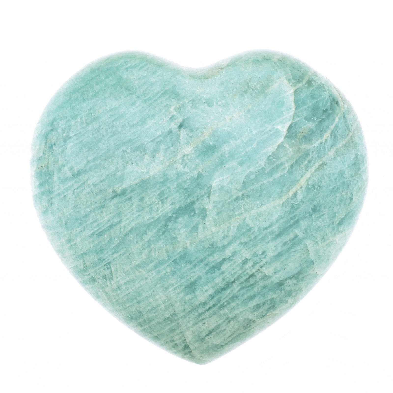 Φυσική πέτρα Αμαζονίτη σκαλισμένη στη μορφή καρδιάς, μεγέθους 7cm. Αγοράστε online shop.