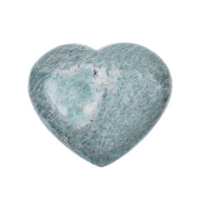Polished 7cm heart made of natural Amazonite gemstone. Buy online shop.