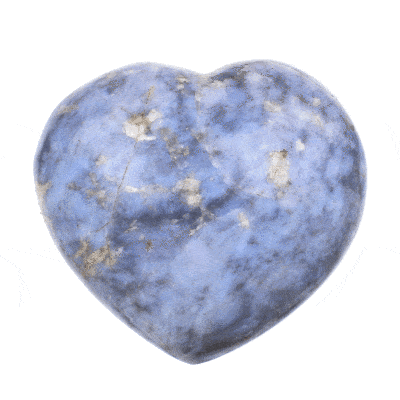Heart made of natural blue agate gemstone, with a size of 7cm. Buy online shop.