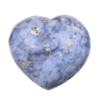 Heart made of natural blue agate gemstone, with a size of 7cm. Buy online shop.