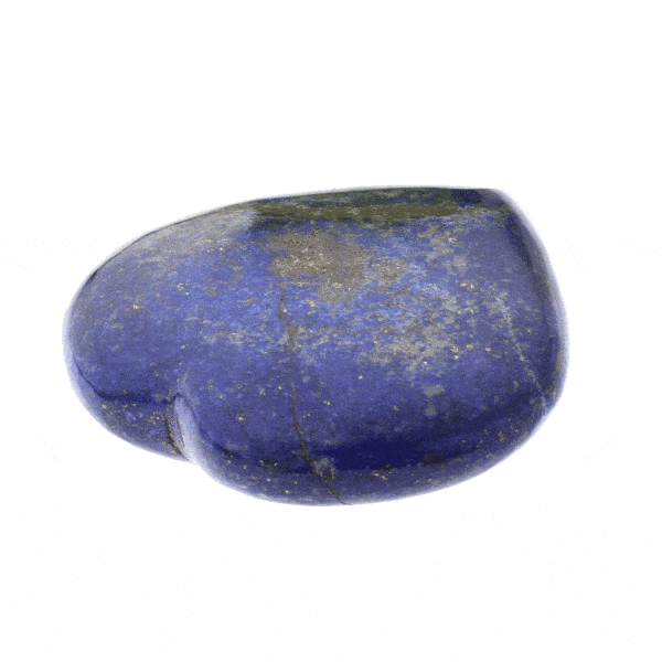 Natural Lapis Lazuli gemstone, carved in a heart shape with a size of 6cm. Buy online shop.