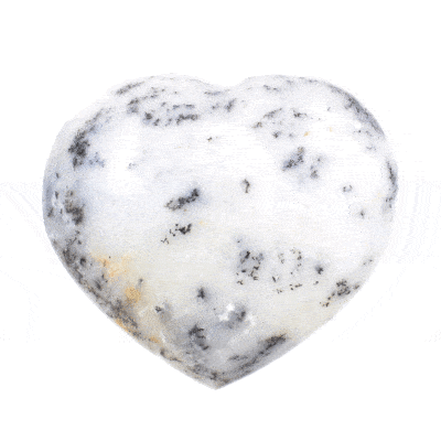 Φυσική πέτρα δενδρίτη σκαλισμένη στη μορφή καρδιάς, μεγέθους 7,5cm. Αγοράστε online shop.