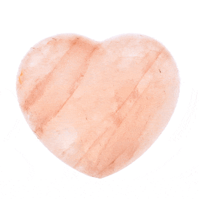 Φυσική πέτρα ροζ Χαλαζία σκαλισμένη στη μορφή καρδιάς, μεγέθους 6,5cm. Αγοράστε online shop.