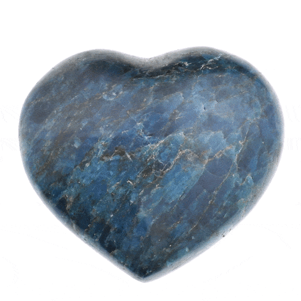 Natural Apatite gemstone, carved in a heart shape, with a size of 8cm. Buy online shop.