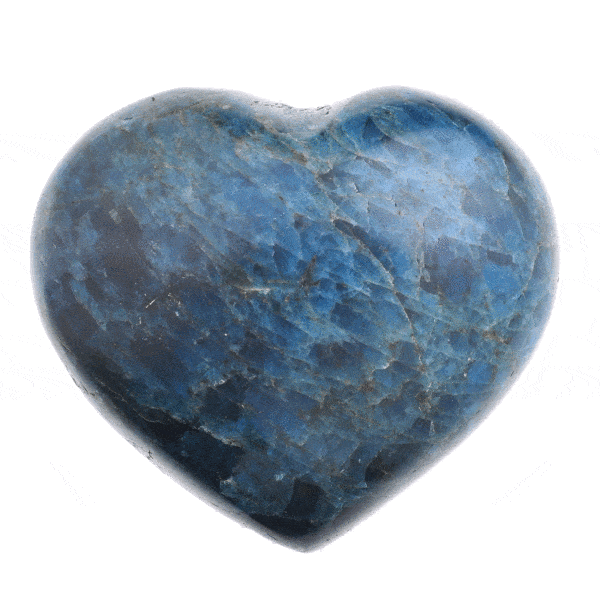 Natural Apatite gemstone, carved in a heart shape, with a size of 8cm. Buy online shop.