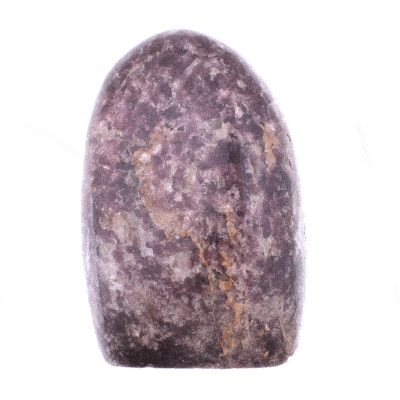 Polished piece of natural Lepidolite gemstone, with a height of 9.5cm. Buy online shop.