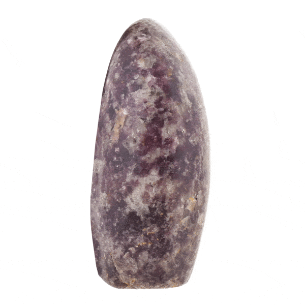 Polished piece of natural Lepidolite gemstone, with a height of 9.5cm. Buy online shop.