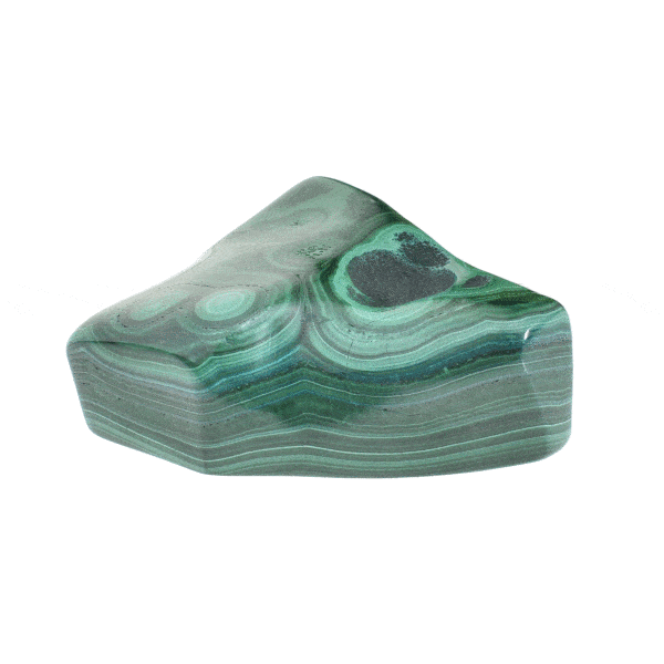 Polished piece of natural Malachite gemstone, with a size of 6.5cm. Buy online shop.
