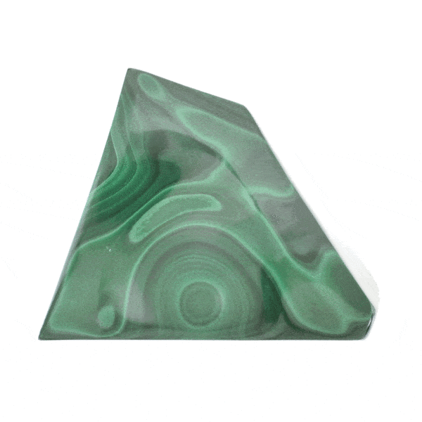 Polished piece of natural Malachite gemstone, with a size of 6.5cm. Buy online shop.