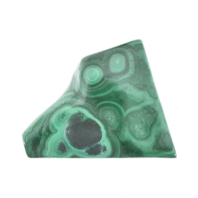 Polished piece of natural Malachite gemstone, with a size of 6.5cm. Buy online shop.