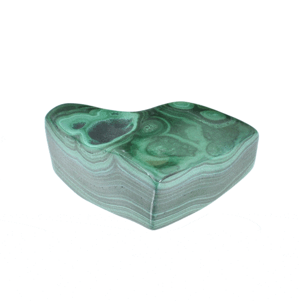 Polished piece of natural Malachite gemstone, with a size of 6.5cm. Buy online shop.