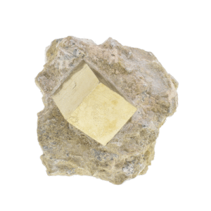 Ακατέργαστο κομμάτι φυσικής πέτρας Πυρίτη σε βράχο, μεγέθους 4cm. Αγοράστε online shop.