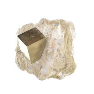 Ακατέργαστο κομμάτι φυσικής πέτρας Πυρίτη σε βράχο, μεγέθους 4cm. Αγοράστε online shop.