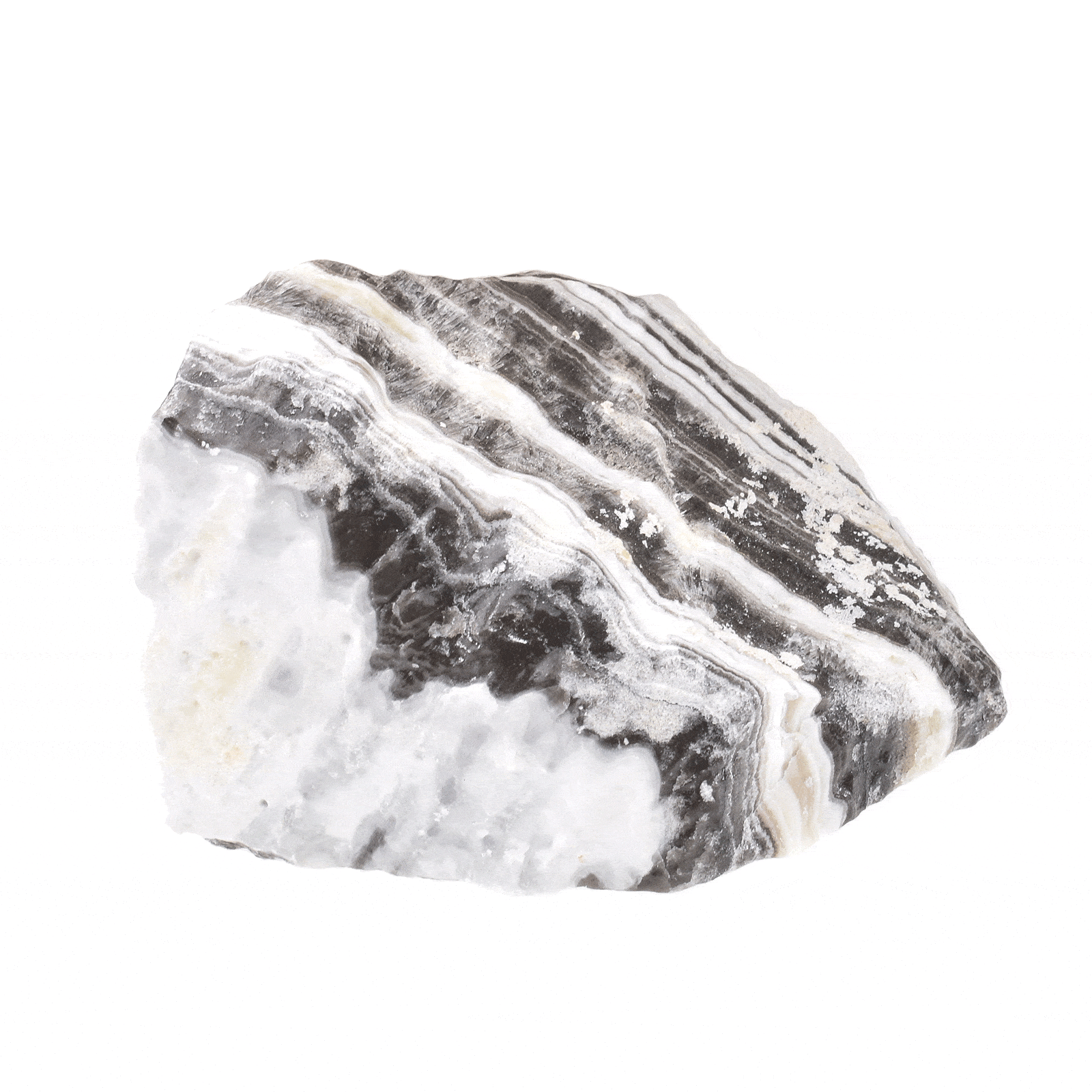 Ακατέργαστο κομμάτι φυσικής πέτρας Καλσίτη Ζέβρα, μεγέθους 8cm. Αγοράστε online shop.