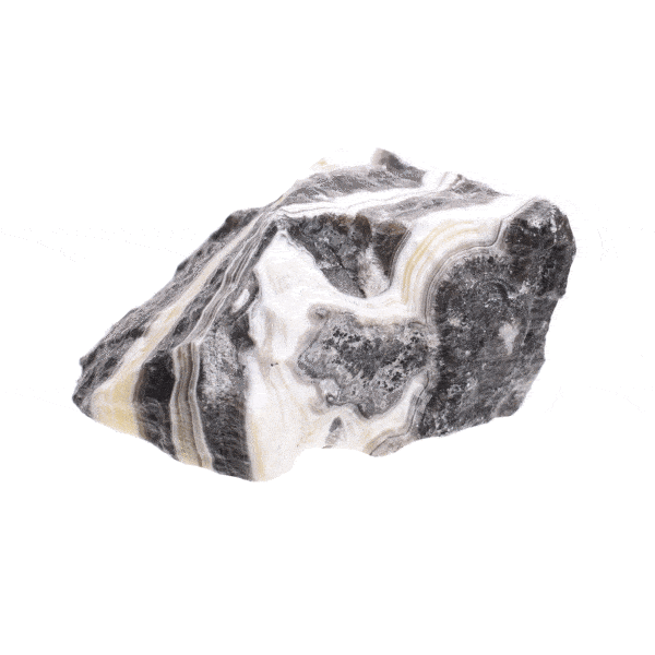 Ακατέργαστο κομμάτι φυσικής πέτρας καλσίτη ζέβρα, μεγέθους 9,5cm. Αγοράστε online shop.