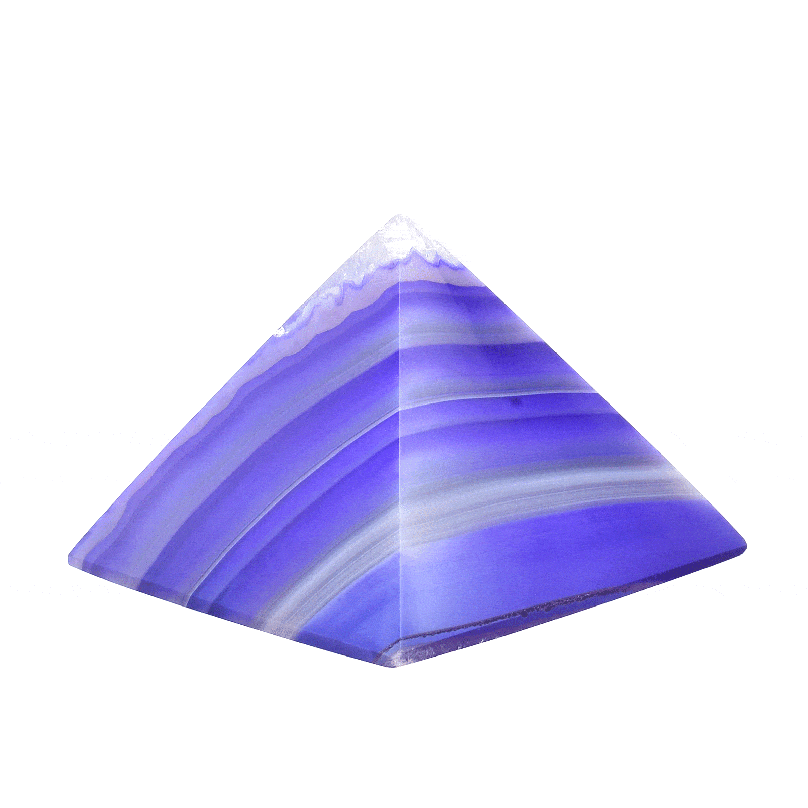 Πυραμίδα από φυσική πέτρα Αχάτη μωβ χρώματος, ύψους 4cm. Αγοράστε online shop.