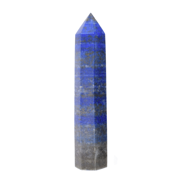 Natural lapis lazuli gemstone, carved in the shape of a point, with a height of 12cm. Buy online shop.