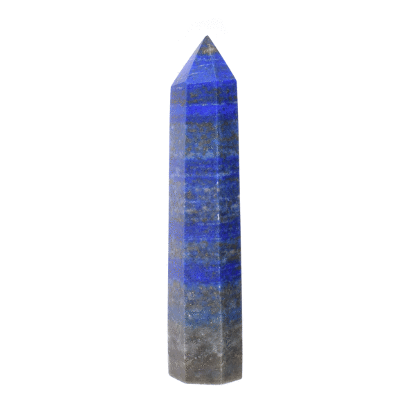 Natural lapis lazuli gemstone, carved in the shape of a point, with a height of 12cm. Buy online shop.