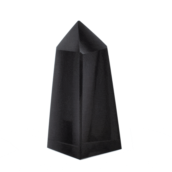 Obelisk made of natural gold obsidian gemstone, with a height of 9cm. Buy online shop.