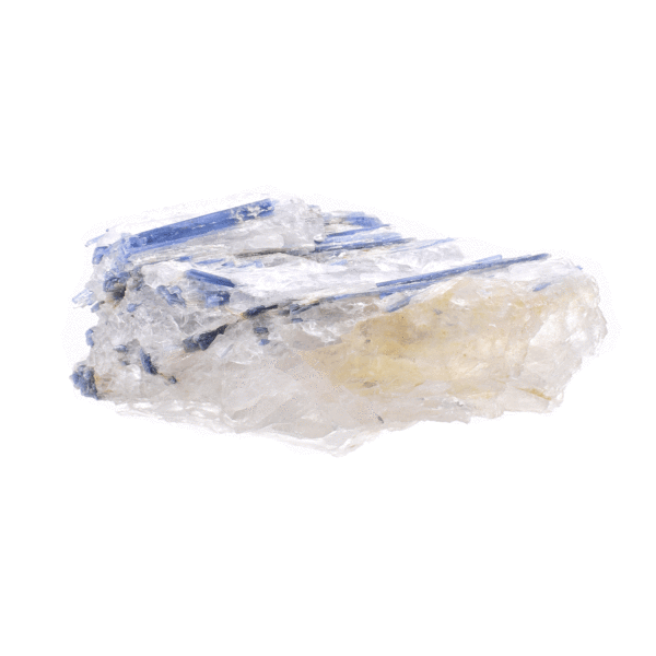 Ακατέργαστο κομμάτι φυσικής πέτρας μπλε κυανίτη με χαλαζία, μεγέθους 11cm. Αγοράστε online shop.