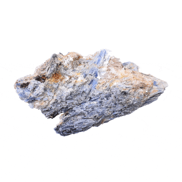 Rough piece of natural blue kyanite gemstone with quartz. The stone has a size of 15cm. Buy online shop.