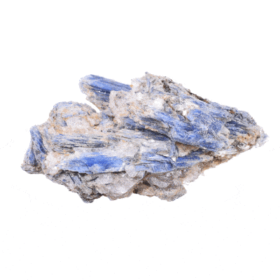 Ακατέργαστο κομμάτι φυσικής πέτρας μπλε κυανίτη με χαλαζία, μεγέθους 15cm. Αγοράστε online shop.