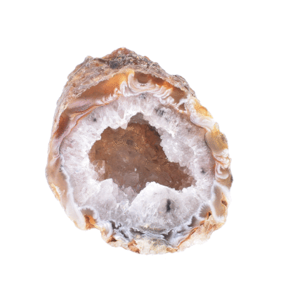 Natural agate geode gemstone with crystal quartz inside, with a size of 7cm. Buy online shop.
