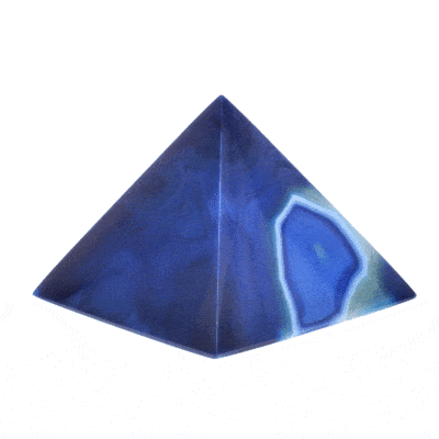 Pyramid made from natural agate gemstone of a blue colour and a height of 6cm. Buy online shop.