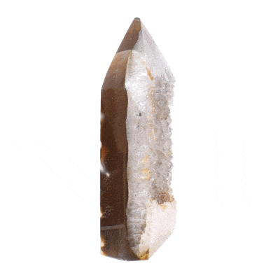 Natural agate gemstone point with crystal quartz, with a height of 11cm. Buy online shop.